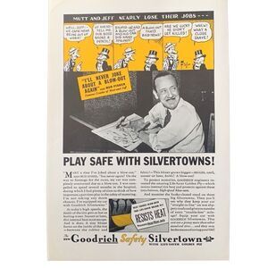 Vintage 1935 Goodrich Silvertown Mutt and Jeff Ad Advertisement